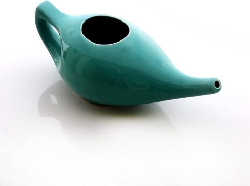 2activelife Yoga Neti Pot لتنظيف الجيوب الأنفية والاحتقان| مناسب للاستخدام في الميكروويف وغسالة الأطباق | وعاء Neti من السيراميك المتين المقاوم للتسرب| غسول الأنف مصنوع يدويًا من السيراميك المتين - أصفر خشخشة in Kuwait