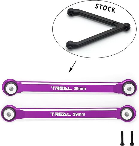 TREAL SCX24 Upper 2 Links （4 Links Conversion） 39mm Alu#7075 for Axial SCX24 C10 Bronco Gladiator 1/24 Scale Trucks (Green) in Saudi Arabia