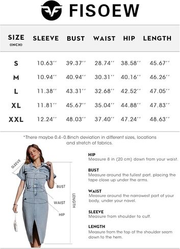 Fisoew Womens Denim Maxi Dress Casual Short Sleeve Collared Split Front Summer Jean Dresses in Saudi Arabia