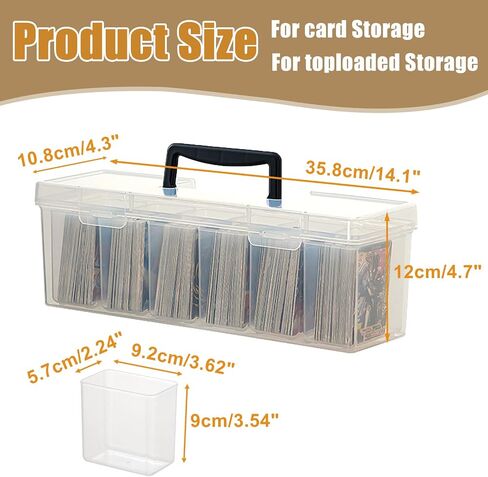 Trading Card Storage Box, Top loader Storage Box with Handle, Plastic Baseball Card Storage Box Set of 7, Clear Sports Cards Holder Playing Card Case, Large for 180+ Toploaders or 1000+ Cards in Saudi Arabia