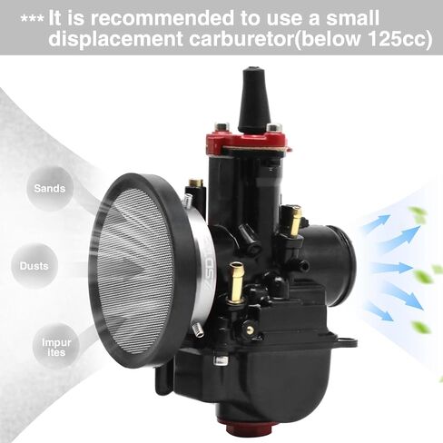 Carburetor Carb 40mm Velocity Stack Air Filter Cleaner Modified Trumpet with Sponge Filter Steel Mesh for VM22 PZ22 GX160 GX200 CT200U Short Fast Intake Suggest for Small Displacement (Red,40mm) in Saudi Arabia