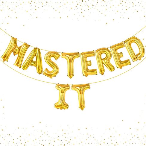 KatchOn, Gold Mastered It Balloons - 16 Inch | Gold Graduation Balloons 2024, Masters Degree Graduation Decorations 2024 | She Mastered It Graduation Decorations Class of 2024 | Graduation Party Décor in Saudi Arabia