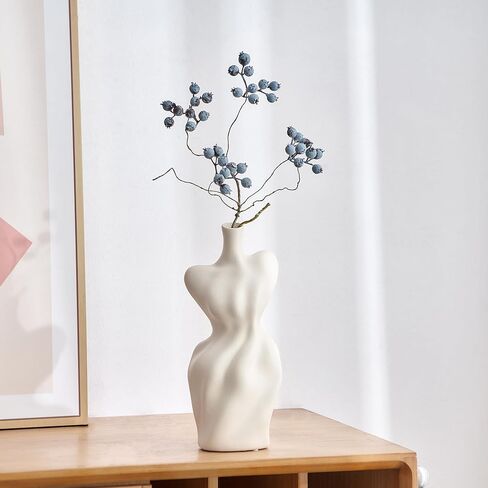 Black Ceramic Abstract Modern Vase: Flower Vase Body Vase Minimalist Female Form Flower Vase Modern Home Decor for Living Room Centerpiece Table Decorations Shelf Decor Unique Gifts in Saudi Arabia