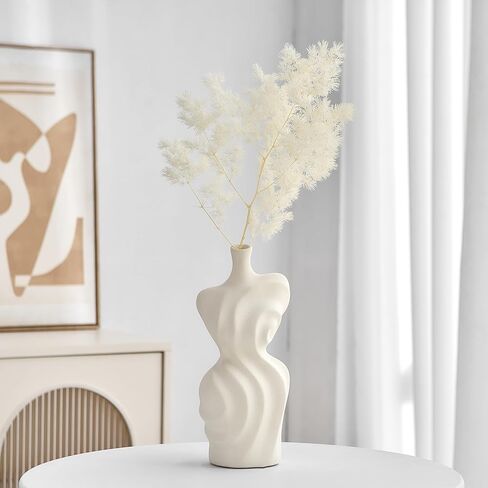 Black Ceramic Abstract Modern Vase: Flower Vase Body Vase Minimalist Female Form Flower Vase Modern Home Decor for Living Room Centerpiece Table Decorations Shelf Decor Unique Gifts in Kuwait