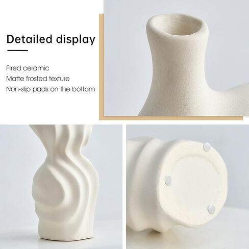 Black Ceramic Abstract Modern Vase: Flower Vase Body Vase Minimalist Female Form Flower Vase Modern Home Decor for Living Room Centerpiece Table Decorations Shelf Decor Unique Gifts in Kuwait