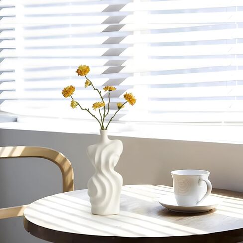 Black Ceramic Abstract Modern Vase: Flower Vase Body Vase Minimalist Female Form Flower Vase Modern Home Decor for Living Room Centerpiece Table Decorations Shelf Decor Unique Gifts in Kuwait