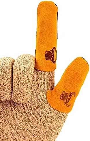 G & F 8128L Cowhide Leather Finger Guard, Finger Protection, Size Large,Tan in Saudi Arabia