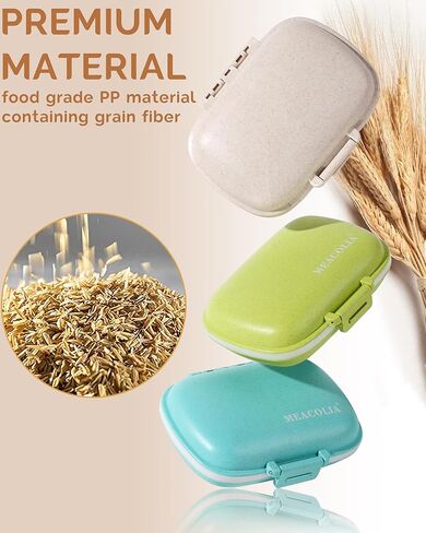 MEACOLIA 3 Pack 8 Compartments Travel Pill Organizer Moisture Proof Small Pill Box for Pocket Purse Daily Pill Case Portable Medicine Vitamin Holder Container (Red, Yellow, Dark Blue) in Kuwait