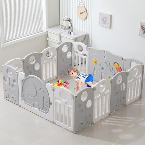 Baby Playpen,for Kids and Toddlers,Kids Activity Centre Safety Play Yard,Safety Gates for Indoor&Outdoor,Sturdy Baby Fence Area,Portable, Educational, and Safe Play Yard 18 Panels, Blue in Saudi Arabia