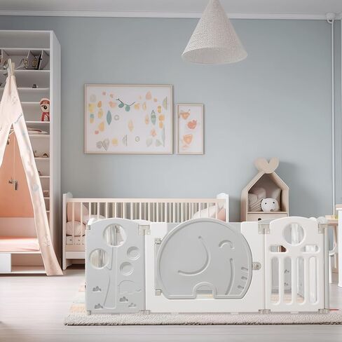 Baby Playpen,for Kids and Toddlers,Kids Activity Centre Safety Play Yard,Safety Gates for Indoor&Outdoor,Sturdy Baby Fence Area,Portable, Educational, and Safe Play Yard 18 Panels, Blue in Saudi Arabia