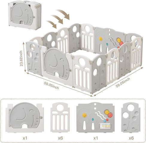 Baby Playpen,for Kids and Toddlers,Kids Activity Centre Safety Play Yard,Safety Gates for Indoor&Outdoor,Sturdy Baby Fence Area,Portable, Educational, and Safe Play Yard 18 Panels, Blue in Saudi Arabia