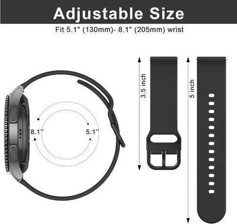 3 PACK Bands for Samsung Gear S3 Frontier/Classic Bands for Women Men, 22mm Soft TPU Sport Strap Replacement Band for Samsung Gear S3 Frontier/Gear S3 Classic Smartwatch in Saudi Arabia