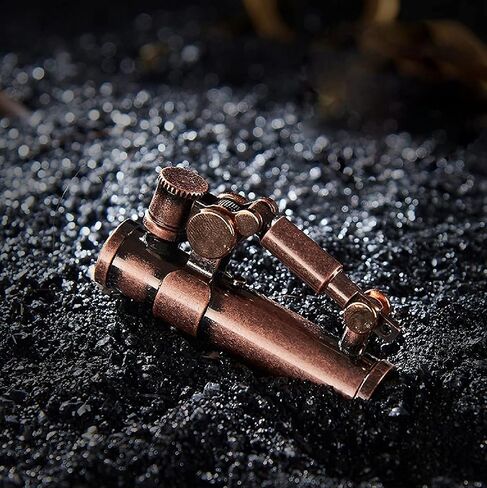 ولاعة خندق كلاسيكية ولاعة Steampunk رائعة من النحاس الياباني القديم للرجال هدية فريدة (فضية قديمة) in Saudi Arabia