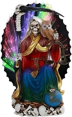 Pacific Giftware Santa Muerte Saint Death Grim Reaper LED Color Changing Resin Statue Figurine (Seated 8.75") in Saudi Arabia
