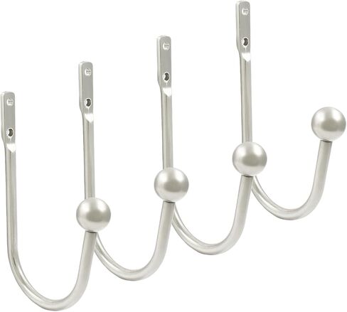 4PCS Curtain Holdbacks Drapery Tiebacks, Aluminum Alloy Curtain Tiebacks Drapery Holdbacks Wall Mounted, Window Curtain Tiebacks Hooks for Home Decor, Silver in Saudi Arabia