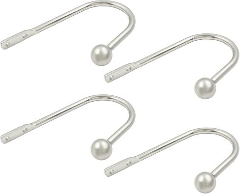 4PCS Curtain Holdbacks Drapery Tiebacks, Aluminum Alloy Curtain Tiebacks Drapery Holdbacks Wall Mounted, Window Curtain Tiebacks Hooks for Home Decor, Silver in Saudi Arabia