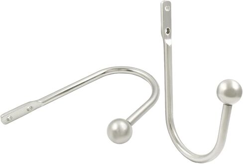 4PCS Curtain Holdbacks Drapery Tiebacks, Aluminum Alloy Curtain Tiebacks Drapery Holdbacks Wall Mounted, Window Curtain Tiebacks Hooks for Home Decor, Silver in Saudi Arabia
