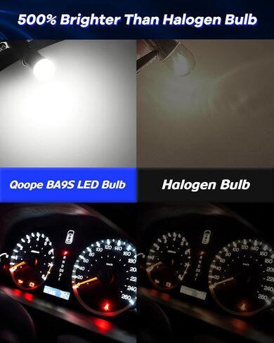Qoope 10-Pack BA9S LED Bulb 1893 53 57 LED Bulb Super Bright for 12V DC Car Interior Lights, Instrument Lights, License Plate Courtesy Step Dome Map Side Marker Lights in Saudi Arabia
