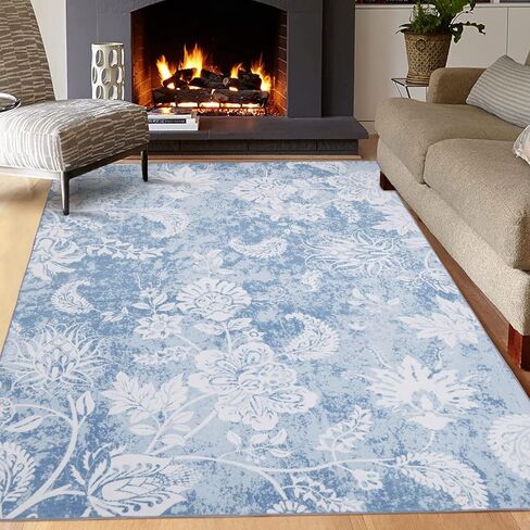 Washable Runner Rug 2x6 Hallway Runner Rug Colorful Throw Kitchen Runner Rug Modern Floral Rug Runner Long Laundry Room Runner Rug Floor Carpet for Living Room Bedroom Nursery, Red/Multi in Saudi Arabia