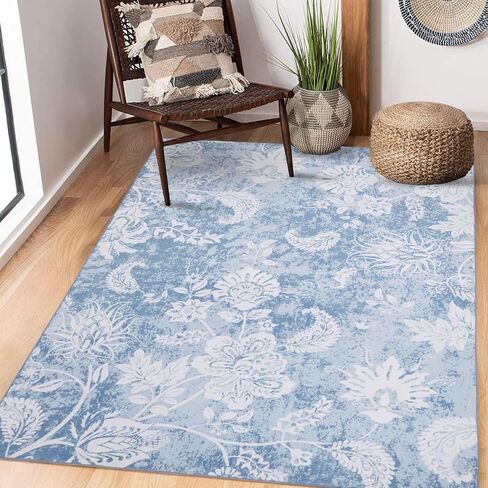 Washable Runner Rug 2x6 Hallway Runner Rug Colorful Throw Kitchen Runner Rug Modern Floral Rug Runner Long Laundry Room Runner Rug Floor Carpet for Living Room Bedroom Nursery, Red/Multi in Saudi Arabia