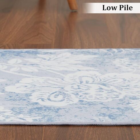 Washable Runner Rug 2x6 Hallway Runner Rug Colorful Throw Kitchen Runner Rug Modern Floral Rug Runner Long Laundry Room Runner Rug Floor Carpet for Living Room Bedroom Nursery, Red/Multi in Saudi Arabia