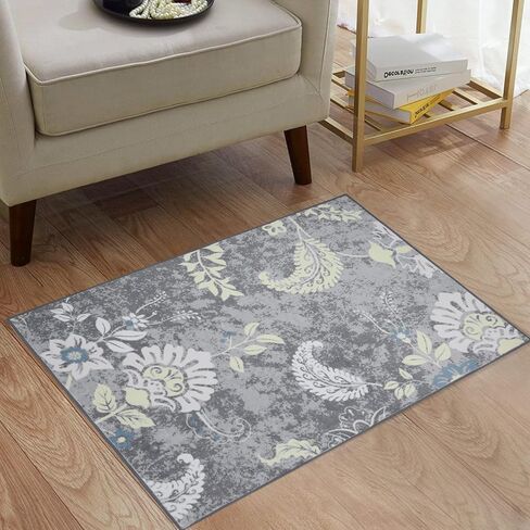 سجادة عداء قابلة للغسل مقاس 2 × 6 سجادة عداء المدخل سجادة ملونة للمطبخ سجادة عداء زهور حديثة سجادة طويلة لغرفة الغسيل سجادة أرضية لغرفة المعيشة وغرفة النوم والحضانة، أحمر/متعدد in Kuwait