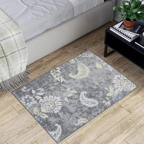 سجادة عداء قابلة للغسل مقاس 2 × 6 سجادة عداء المدخل سجادة ملونة للمطبخ سجادة عداء زهور حديثة سجادة طويلة لغرفة الغسيل سجادة أرضية لغرفة المعيشة وغرفة النوم والحضانة، أحمر/متعدد in Kuwait