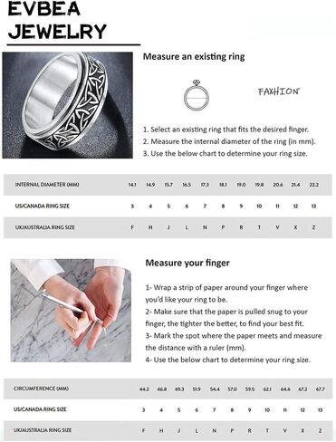Rings for Men Celtic Knot Viking Signet Stainless Steel Anxiety Band Ring Biker Thumb Vintage Retro Gothic Party 4 PCS Set Size 7-12 in Saudi Arabia