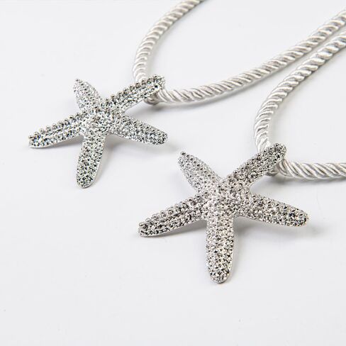 Magnetic Curtain Tiebacks Metal Starfish Magnetic Curtain Ties for Window Drapery, Tie Backs for Curtains, Decorative for Home (Silver Conch) in Saudi Arabia