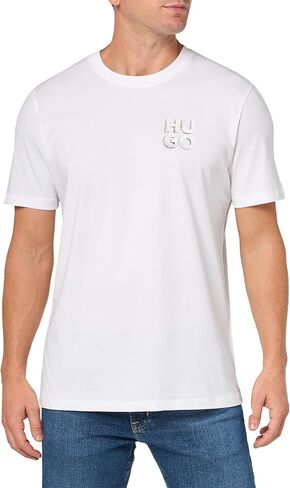 HUGO Men's Stacked Logo Short Sleeve Tshirt in Saudi Arabia