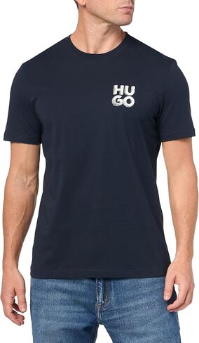 HUGO Men's Stacked Logo Short Sleeve Tshirt in Saudi Arabia