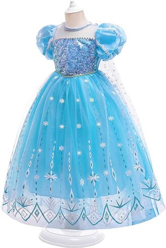 Girls Frozen Elsa Princess Fancy Dress Halloween Costume Christmas Birthday Pageant Party Evening Ball Gown in Saudi Arabia
