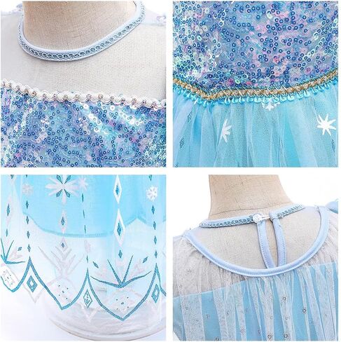 Girls Frozen Elsa Princess Fancy Dress Halloween Costume Christmas Birthday Pageant Party Evening Ball Gown in Saudi Arabia