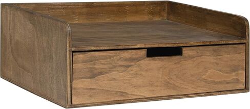 Kate and Laurel Kitt Modern Floating Wall Shelf Side Table with Drawer, 18" x 12" x 6.5", Black in Saudi Arabia