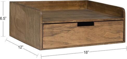 Kate and Laurel Kitt Modern Floating Wall Shelf Side Table with Drawer, 18" x 12" x 6.5", Black in Saudi Arabia