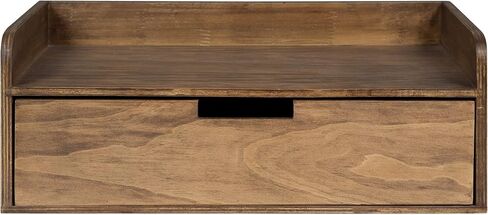 Kate and Laurel Kitt Modern Floating Wall Shelf Side Table with Drawer, 18" x 12" x 6.5", Black in Saudi Arabia