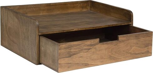 Kate and Laurel Kitt Modern Floating Wall Shelf Side Table with Drawer, 18" x 12" x 6.5", Black in Saudi Arabia