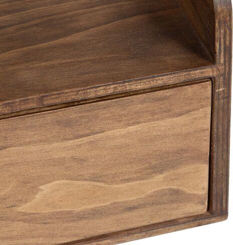 Kate and Laurel Kitt Modern Floating Wall Shelf Side Table with Drawer, 18" x 12" x 6.5", Black in Saudi Arabia