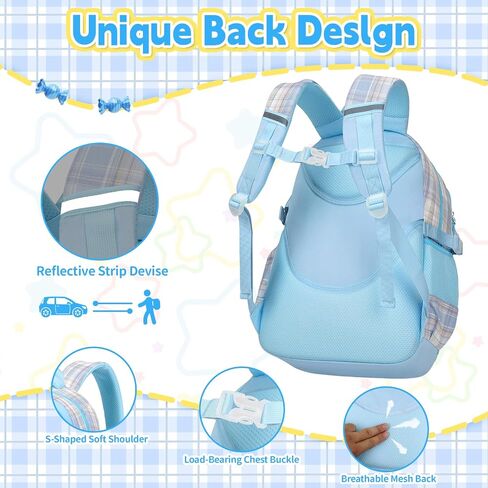 حقيبة ظهر لطيفة للفتيات، حقيبة ظهر جمالية مكونة من 5 قطع من Kawaii مع مجموعة صندوق الغداء، حقيبة كتب مدرسية سوداء لطيفة للأطفال في سن المراهقة الابتدائية in Kuwait