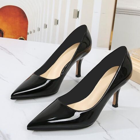 Stiletto Comfy Pumps for Women Pointed Toe 3 Inch High Heels Slip On Wedding Party Casual Dress Shoes in Saudi Arabia