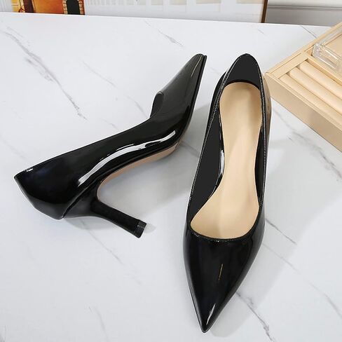 Stiletto Comfy Pumps for Women Pointed Toe 3 Inch High Heels Slip On Wedding Party Casual Dress Shoes in Saudi Arabia