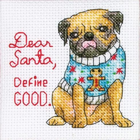 Dimensions 'Christmas Pups' Counted Cross Stitch Ornament Kit, 14 Count Ivory Aida Cloth, 4pc. in Saudi Arabia