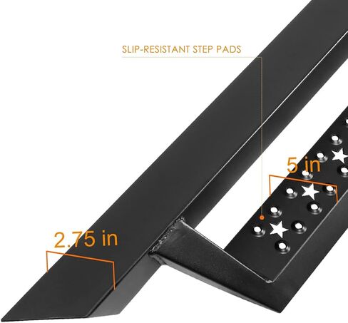 PM PERFORMOTOR 4.5" Powdercoated Running Board Side Step Nerf Bar Compatible with 07-19 Silverado 1500 2500HD 3500HD / 07-19 Sierra 1500 2500HD 3500HD Extended Cab, PM-RNB-8123 in Saudi Arabia