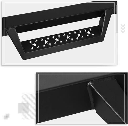 PM PERFORMOTOR 4.5" Powdercoated Running Board Side Step Nerf Bar Compatible with 07-19 Silverado 1500 2500HD 3500HD / 07-19 Sierra 1500 2500HD 3500HD Extended Cab, PM-RNB-8123 in Saudi Arabia
