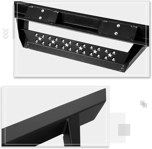 PM PERFORMOTOR 4.5" Powdercoated Running Board Side Step Nerf Bar Compatible with 07-19 Silverado 1500 2500HD 3500HD / 07-19 Sierra 1500 2500HD 3500HD Extended Cab, PM-RNB-8123 in Saudi Arabia