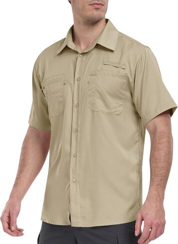 MoFiz Men's Short Sleeve Sun Protection Shirt UPF 50+ Travel Work Shirts for Men Quick Dry Cooling Hiking Fishing Shirts in Saudi Arabia