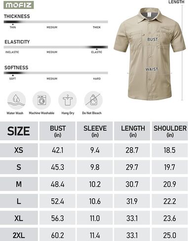 MoFiz Men's Short Sleeve Sun Protection Shirt UPF 50+ Travel Work Shirts for Men Quick Dry Cooling Hiking Fishing Shirts in Saudi Arabia