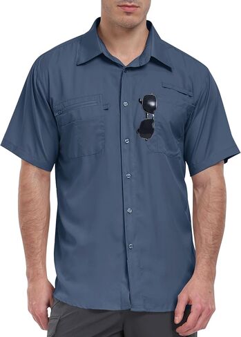 MoFiz Men's Short Sleeve Sun Protection Shirt UPF 50+ Travel Work Shirts for Men Quick Dry Cooling Hiking Fishing Shirts in Saudi Arabia