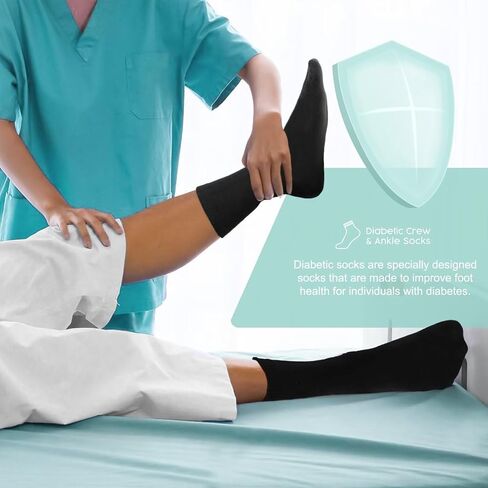 FALARY Diabetic Socks for Men and Women Soft Cotton Non Binding Ankle Socks Loose Quarter Socks, Crew Socks 4 Pairs in Saudi Arabia