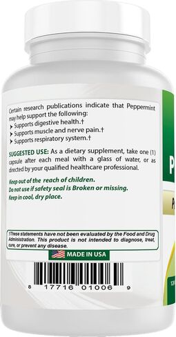 Best Naturals Peppermint Oil 250 mg 120 Capsules (120 Count (Pack of 3)) in Saudi Arabia